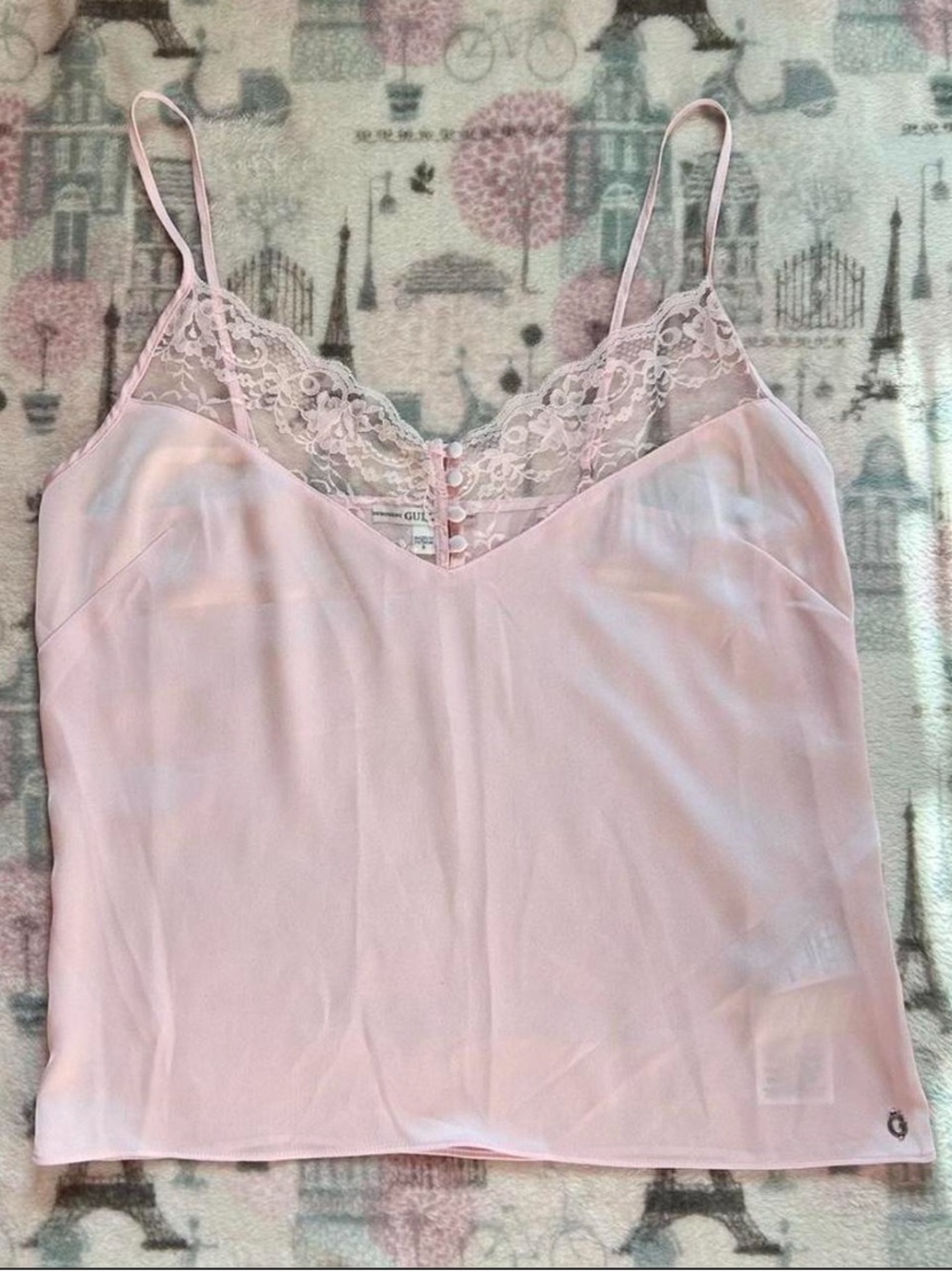 Light Pink Lace Trim Camisole Top